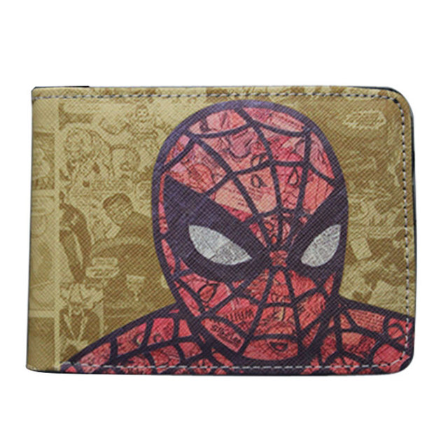 Disney Marvel Animation Peripheral Spiderman Short Leather Wallets Wallet Purse For Men Unique Wallet Wallet Women