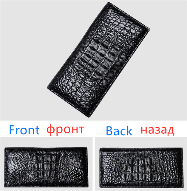 Genuine Crocodile Genuine Leather Wallet Men Black/Brown Business Card Holder Wallet for Men Long Wallet Quality Money Card Bag