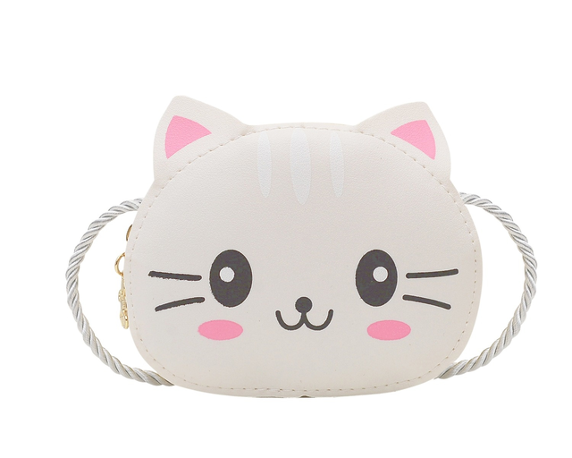 New Children Small Bags Baby Girls PU Leather Small Shoulder Crossbody Bags Cute Cat Kids Coin Purse Wallet