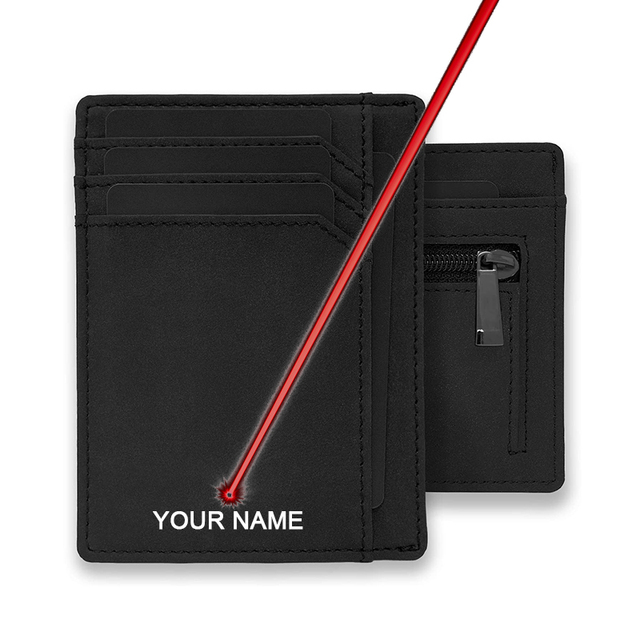 RFID Blocking Credit Card Holder Zip Coin Pocket Slim Wallets For Men Minimalist Crazy Horse Skin Card Wallet