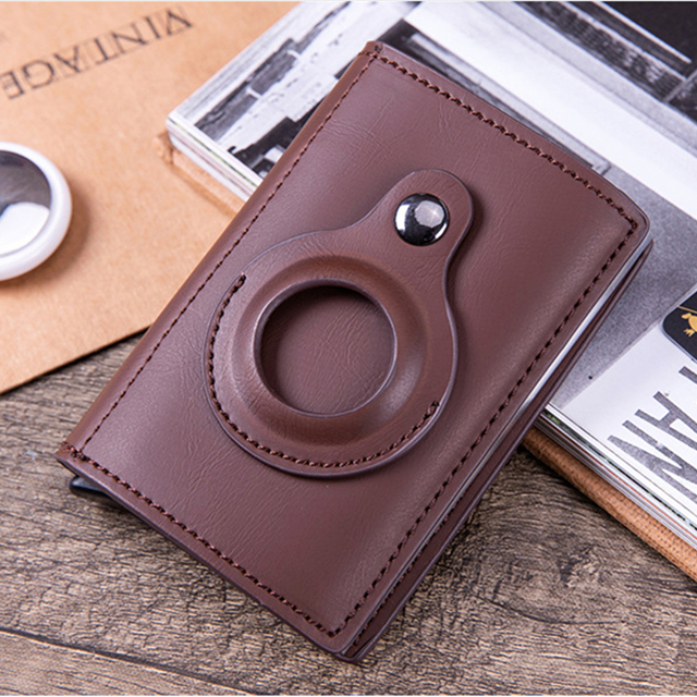 2022 AirTag Card Holder for Men Wallets Money Bags Anti-thin PU Leather Wallet for Apple Air Tag Male Smart Purses Cover