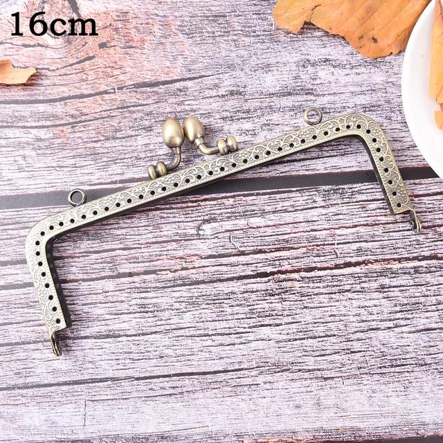 1PC Bronze DIY Purse Handbag Handle Coins Bags Metal Kiss Clasp Frame Lock New Fashion Handle 8.5/10.5/12.5/15/16/18/20cm