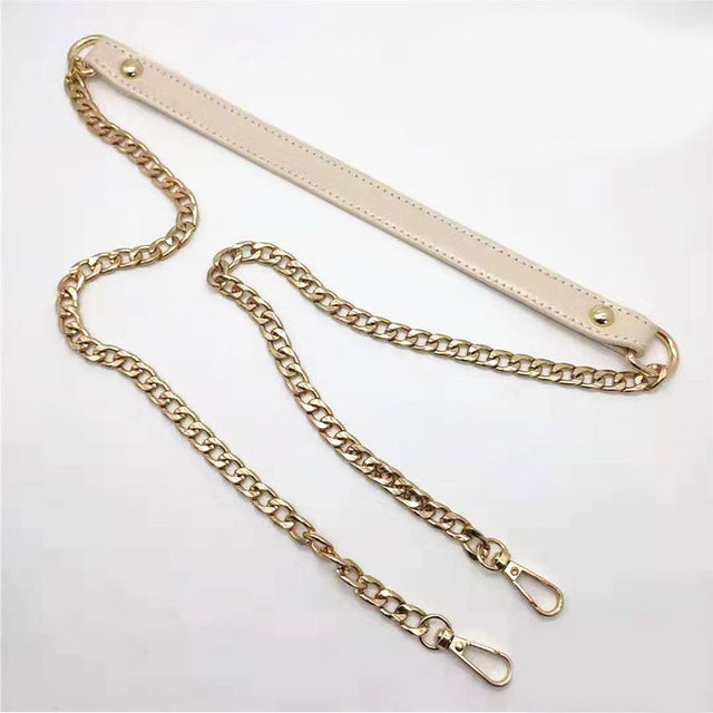 120cm Shoulder Bag Straps PU Leather Metal Chain Handbag Handle for Women Handbags Chain Strap Replacement Bag Accessories