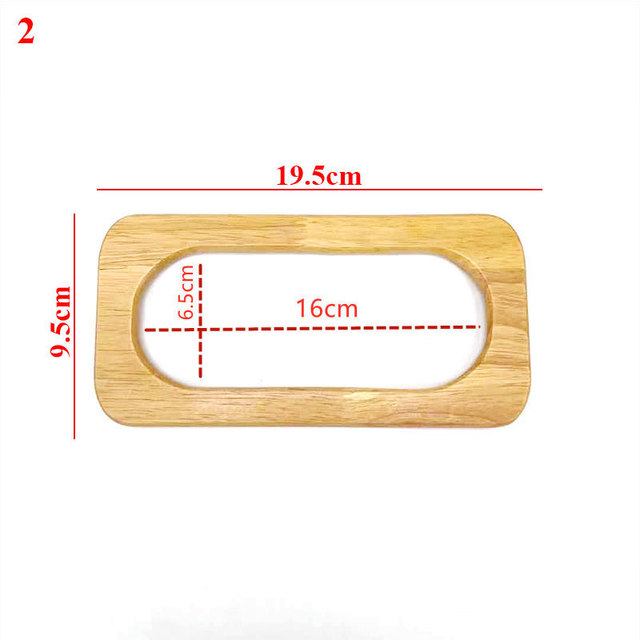 D-shaped wooden handle solid wood brown handbag tool gradient wooden frame DIY unique bag accessories handle high quality