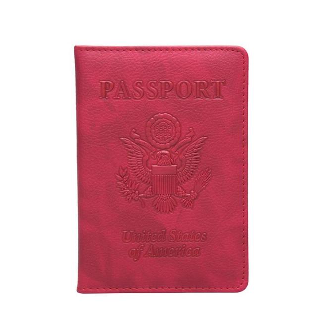 PU Leather Passport Cover Vintage American Covers Card Holder Organizer Bag Travel USA