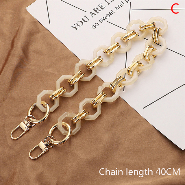 Fashion Woman Brand Handbag Accessory Chain Detachable Replacement Shoulder Strap Women DIY Shoulder Clutch Resin Chains