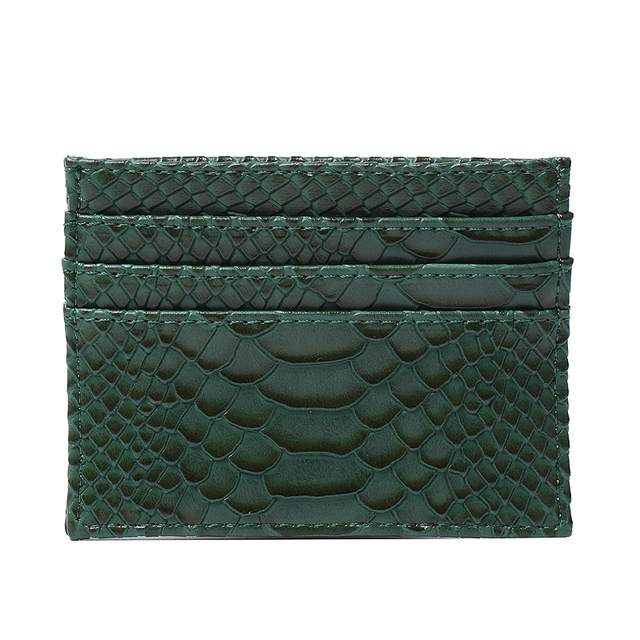 Customized Hot Sales Card Holder Men Women Ostrich/Crocodile/Python/Snake PU Leather PU Wallets Small Card Holder Bag Card Holder