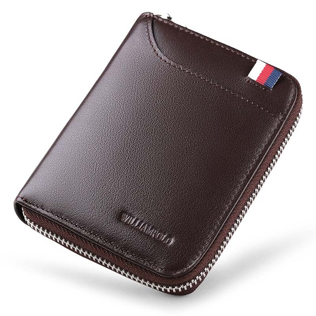 Fashionable Leather Wallet for Men, Fashion Genuine Leather Men Wallet Zipper Coin Clip Card Holder Pl283