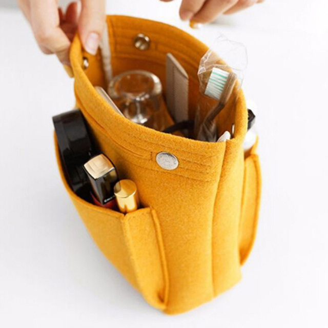 1pc Bag Insert Organizer Women Felt Travel Insert Organizer Handbag Large Purse Liner Lady Makeup Cosmetic Bag Cheap Female Tote