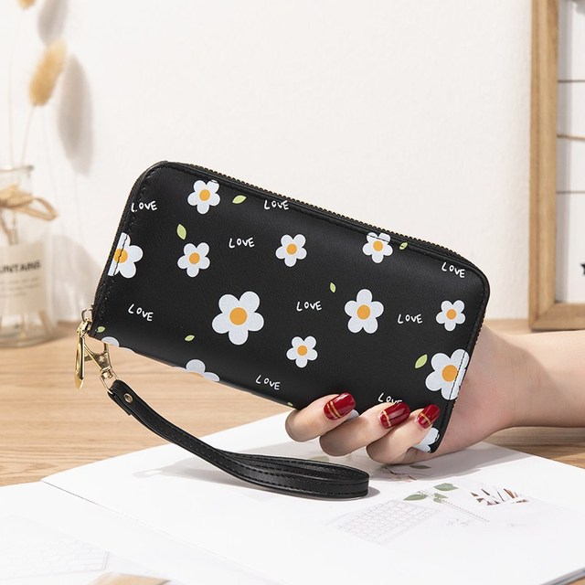 Women Lady Wallets Flower Long Zipper Coin Purse Cards Holder Woman Bags Purse Purse Purse Clutch Money Wristlet