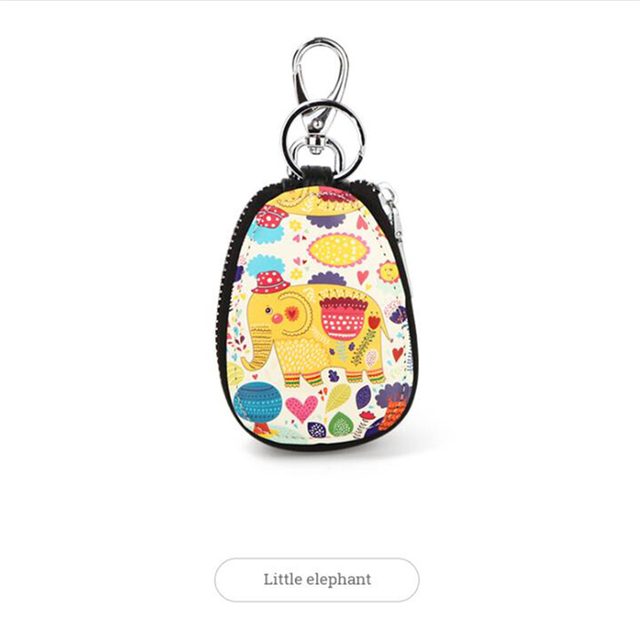 Cartoon Key Bag Women Girl Students PU Leather Key Case Car Key Chain Cover Fashion Lovely Zipper Holder