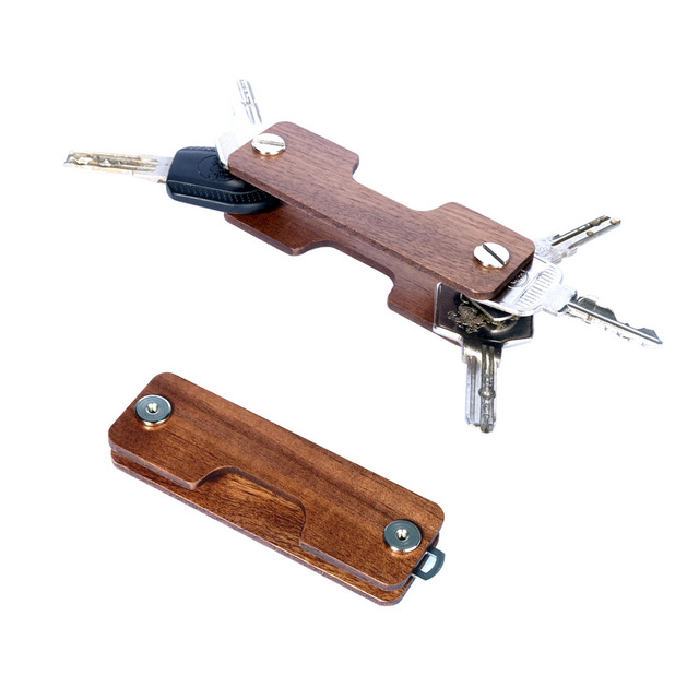 Smart Housekeeper Mini Key Wooden Wallets EDC Men Car Key Holder New Design DIY Pocket Organizer Keychain Bag Purse Key Clip