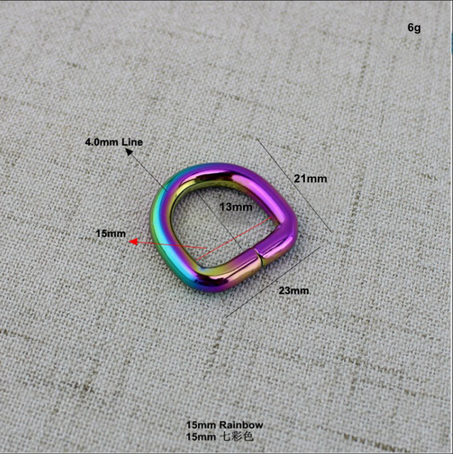 حلقات معدنية متينة للخياطة ، حلقات حزام بحلقة d مفتوحة بألوان قوس قزح ، 10-50 قطعة ، مقاس كامل 10-13-15-25-32-38 مم ، للخياطة بالجملة