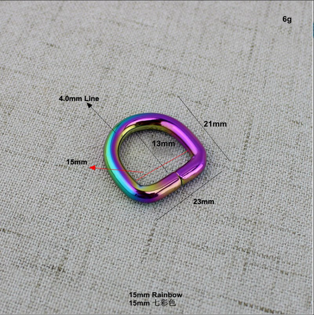 Heavy Duty Metal Sewing Rings, Rainbow Open D-Ring Belt Rings, 10-50 Pieces, Full Size 10-13-15-25-32-38mm, For Sewing Wholesale