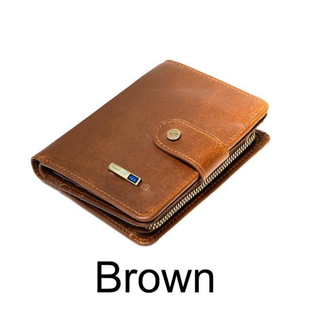 Bluetooth Smart Wallet Compatible Anti-lost Genuine Leather Men Wallets Card Holder Wallet Finder Gifts Free Engraving