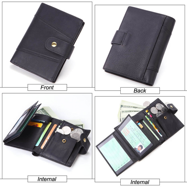 Super wallet men trifold genuine leather small wallet for men top quality male wallet zipper coin card holder men rfid wallet