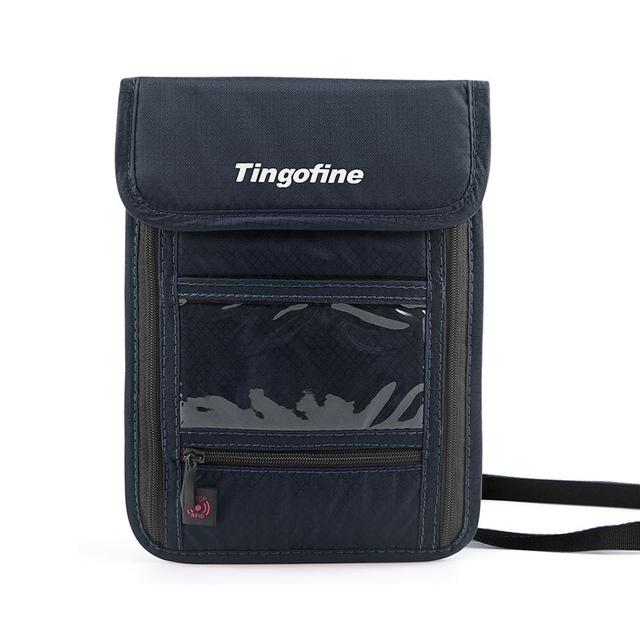 Unisex Hanging Neck Travel Bag, Waterproof Nylon, Transparent, ID Card Package, Multifunctional Portable Wallet