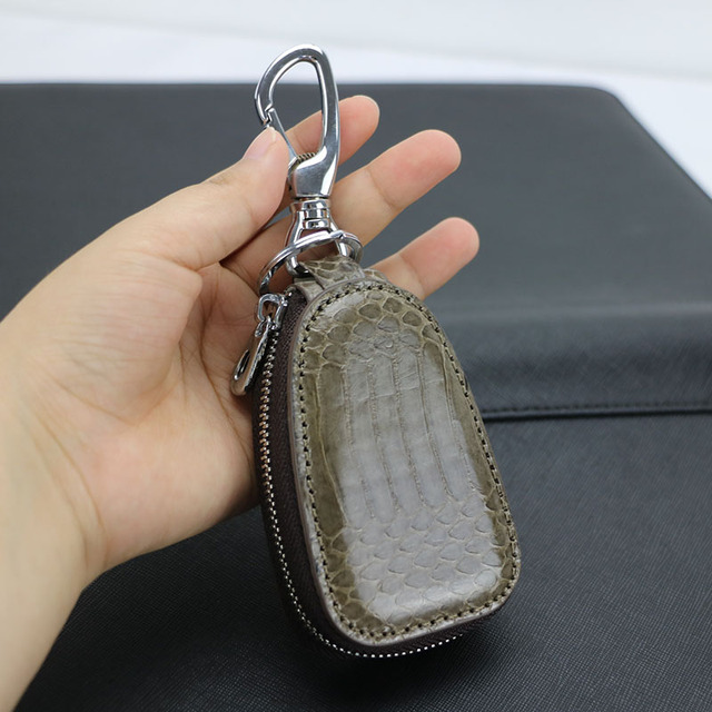 Customized Genuine Snake Leather Car Key Wallet Holder Men Luxury Car Key Ring Unisex Key Holder for Car