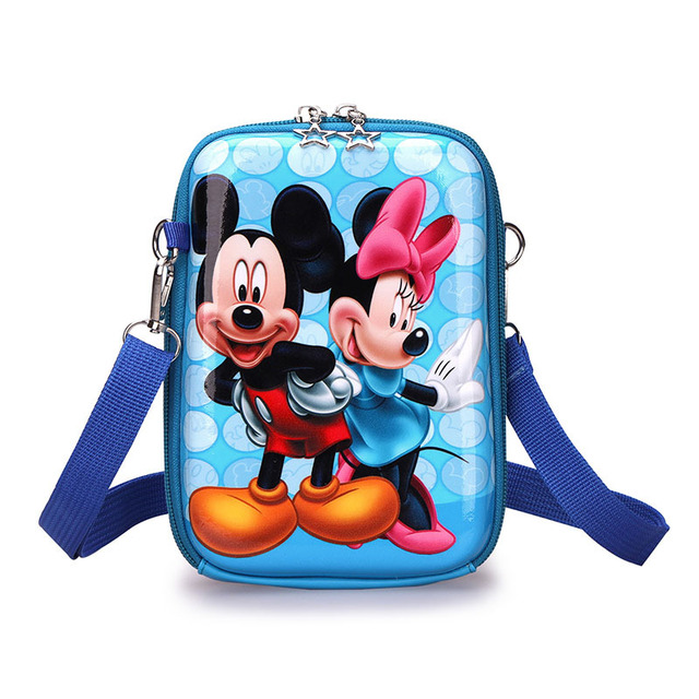 Disney 2022 new fashion girl shoulder messenger bag high quality cartoon girl mobile phone bag large capacity messenger bag