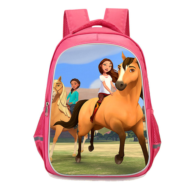 Girls Spirit Riding Casual Print Mochila Escolar School Backpack for Teenage Girls Nylon Waterproof Backpacks Female