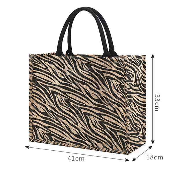 Linen Square Casual Ladies Shopping Bag Daily Shopping Bag Large Capacity Storage Bags For Home Travel