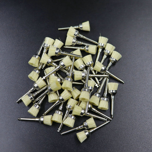 100pcs Colorful Toothbrush Bowl Latch Type Nylon for Dental Polishing Ra Shank for Teeth Cleaning