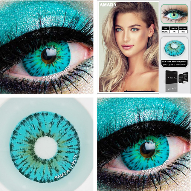 Amara Colored Contact Lenses For Eyes Anime Cosplay Colored Lenses Blue Purple Multicolor Contact Lenses Makeup Beauty