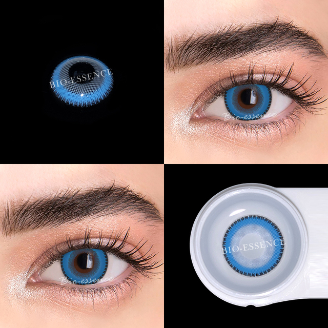 Bio-essence 1 Pair Colored Contact Lenses For Eyes Blue Lens Pink Eye Lenses Fashion Lenses Makeup Beauty Eyes Delicious Contact