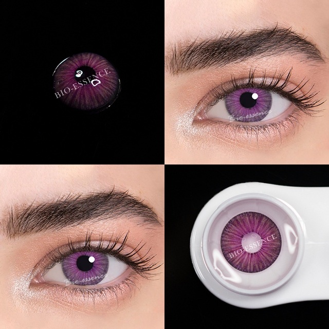 Bio-essence 2pcs/pair cosplay color contact lenses for eyes cartoon anime accessories pruple pupil lens for all