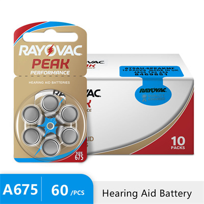 60pcs Caddie Battery Hearing Aids A312 A10 A13 A675 RAYOVAC Peak Zinc Air Batteries For Loudspeaker Long Lasting