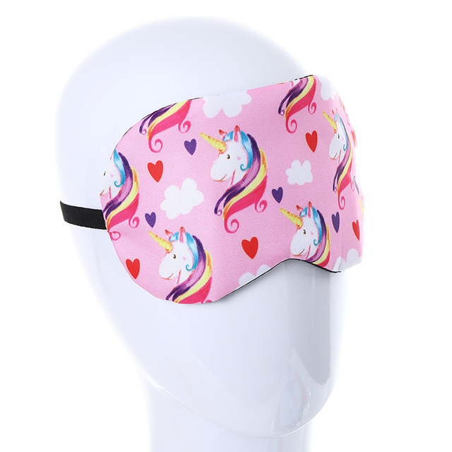 Cartoon Unicorn Sleep Mask Cool Breathable Men Women Lovely Shading Sleeping Eye Mask Adult Children Sleeping Aid Eye Patches Cover