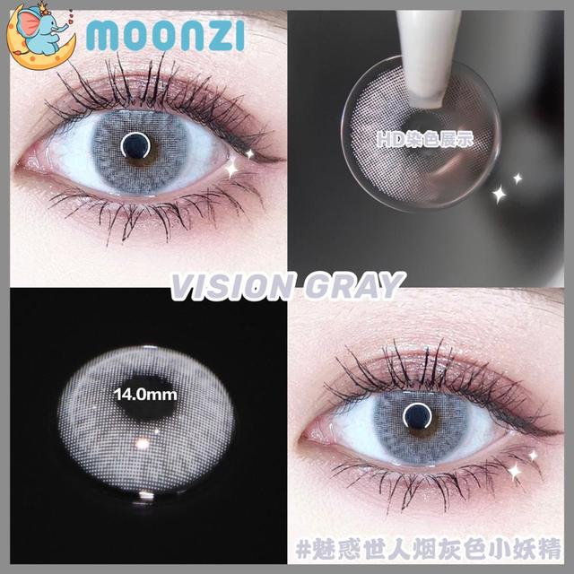 MOONZI Wine Gray Color Contact Lenses Mini Colored Eye Contact Lenses Cosplay Yearly 2pcs/pair Degree Myopia Prescription