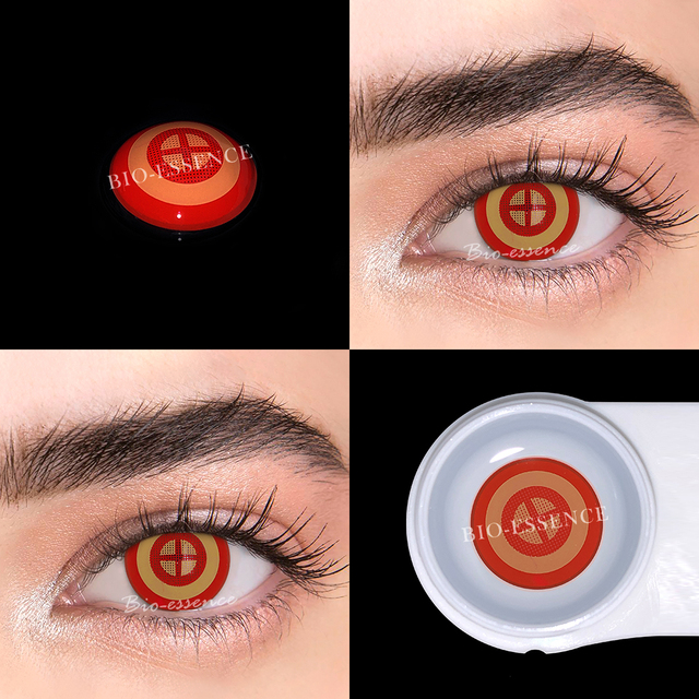 Bio-Essence 1 Pair Cosplay Colored Contact Lenses Anime Eyes Accessory Chainsaw Man Makima Cosplay Red Lenses Anime Lenses