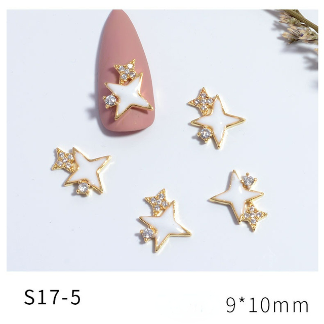 Net Red New Nail Art Jewelry Zircon Star Moon Love Pearl Rabbit Butterfly Chain Nail Decoration Nail Accessories