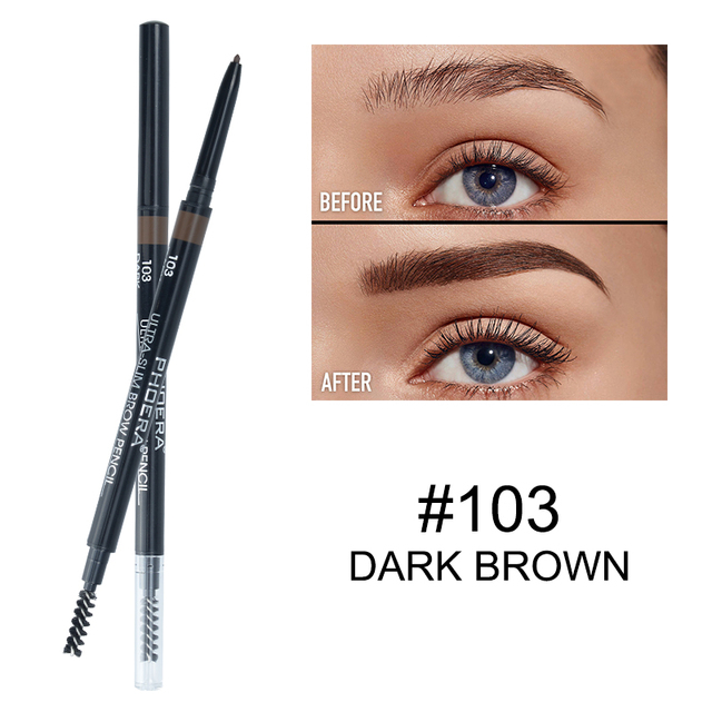 PHOERA 5 Color Natural Long Lasting No Blooming Double Ended Eyebrow Pencil Waterproof Sweatproof No Fading Eyebrow Pen TSLM1