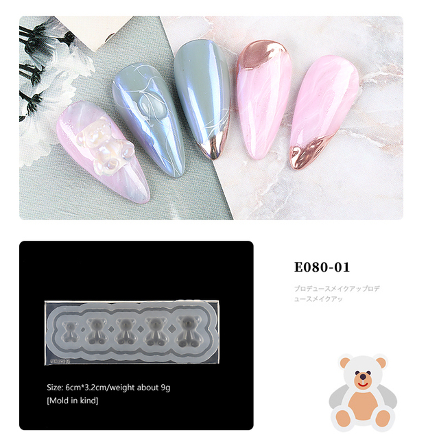 8ml 3D Three-Dimensional Universal Clay Soft Glue Carved Model Nail Art PVC Solid Gel DIY Decoration Glue 3D Decoration Template