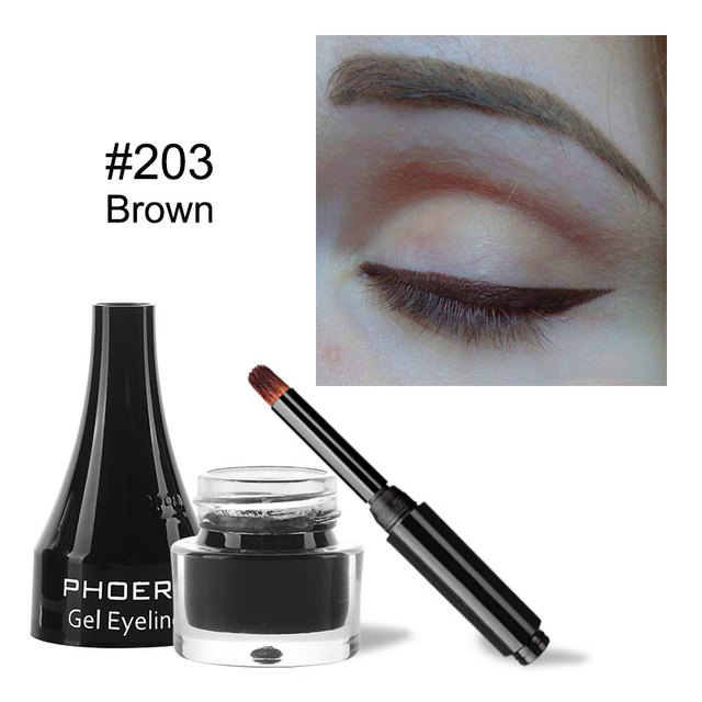 PHOERA 10 Colors Matte Eyeliner Gel Eyeshadow Dual Use With Brush Set Waterproof Long Lasting Beauty Comestics TSLM1