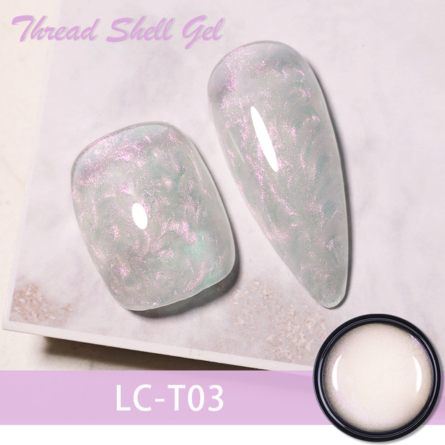 LILYCUTE Thread Shell Nail Gel Polish 7ml Pearl Shell Semi Permanent UV Gel Base Top Coat Popular in Autumn and Winter