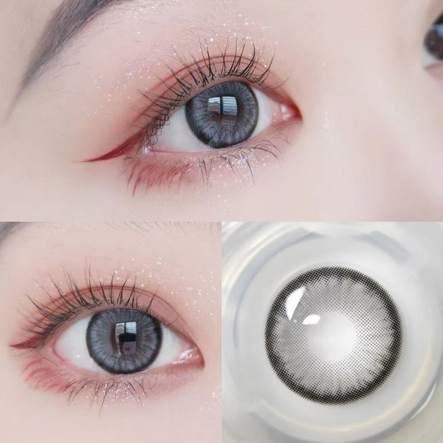 Bio-essence 1 Pair Colored Eye Contact Lenses Blue Lens Green Eye Lens Natural Eye Contact Lens Gray Fashionable Lens