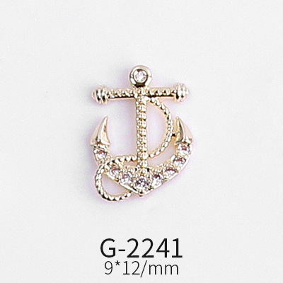 Nail Art Accessories Net Red Nail Art Real Gold Zircon Love Lion Anchor Micro Inlaid Nail Diamond Decoration G-2239