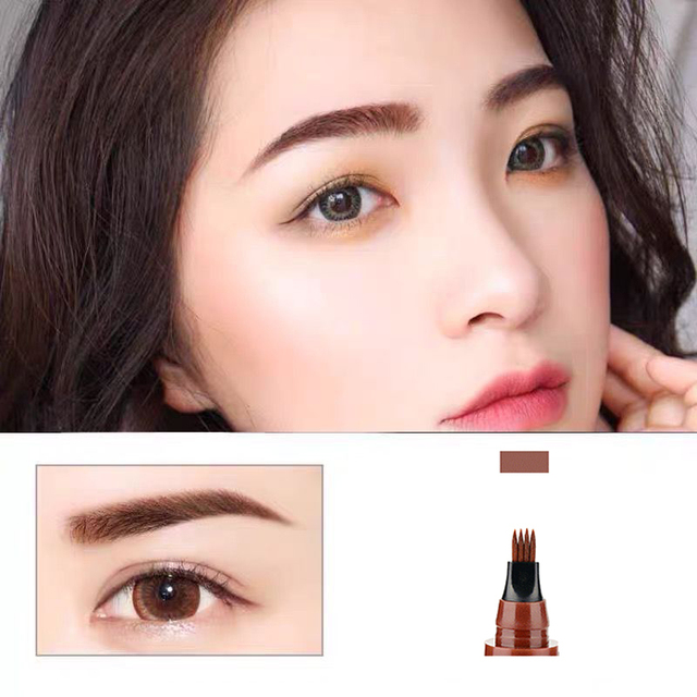 4 Fork Waterproof Eyebrow Pencil Women 3D Long Lasting Natural Liquid Eye Brow Pen Eyebrow Tint Tattoo Pen Tip Makeup Tools