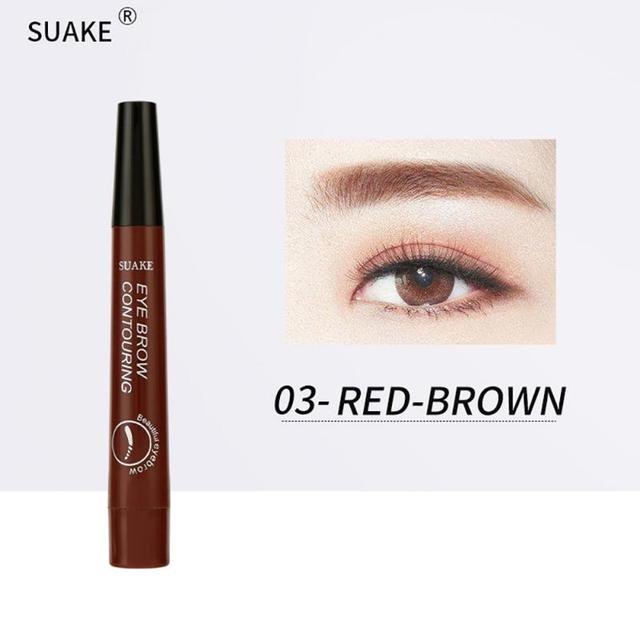 Four Heads Eyebrow Pencil Waterproof Sweat-proof Liquid Eyebrow Pencil Non-fading 4-fork Eyebrow Pencil Makeup TSLM1