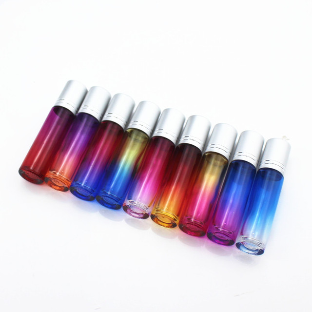 20pcs/lot Natural Gemstone Roller Ball Bottle Doterra10ml Thickened Essential Oil Roll On Bottles Empty Refillable Perfume Bottles