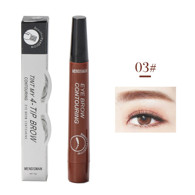 Four heads eyebrow pen long-lasting liquid waterproof anti-sweat eyebrow quick-drying pen eyes makeup beauty tools