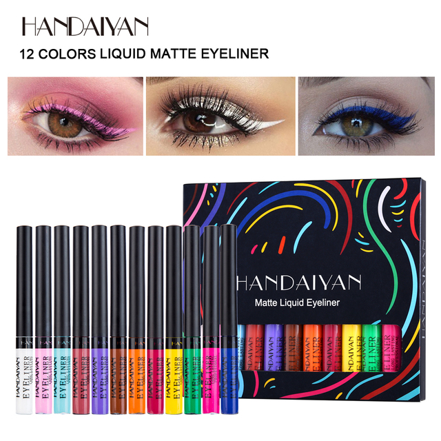 Hot Sale 12 Colors Fluorescent Eyeliner Kit Waterproof Eyeliner Kit Colorful Eyeliner Pencil Cosmetics Set