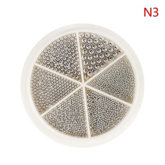 Nail Art Small Hard Caviar Beads Mix Size 3D Design Manicure Jewelry DIY Rhinestone Nail Decoration Crystal DIY Manicure Tools