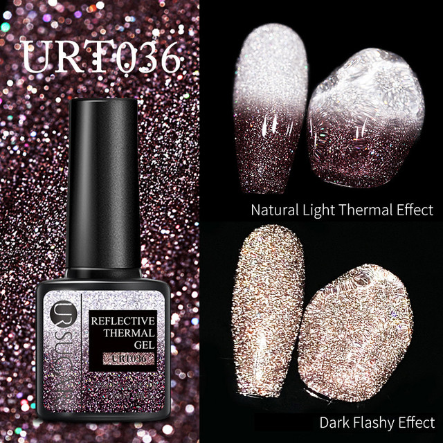 UR Sugar Glitter Thermal Gel Nail Polish Reflective Purple Blue Nail Gel Semi Permanent Varnish Soak Off UV Gel All For Manicure