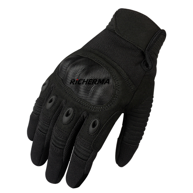 Full Finger Gloves Black Hard Finger Gloves Touch Screen Protective Gloves Military Tactical Gloves Men For Snow Road Dirt Bike Bicycle