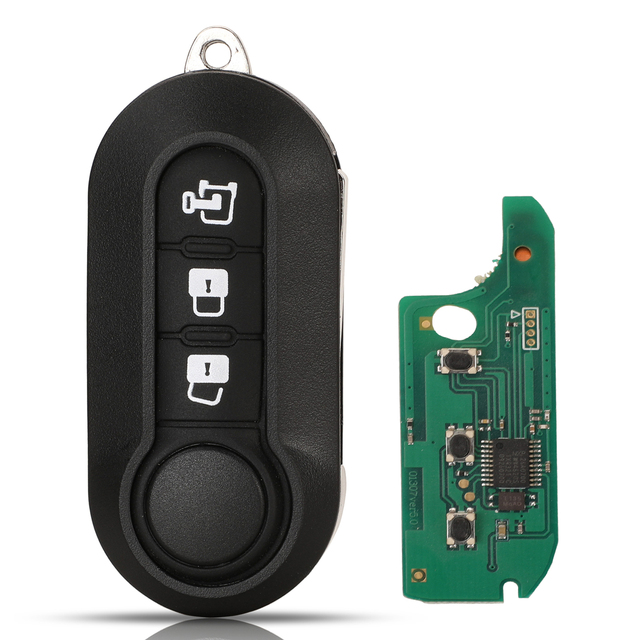 jingyuqin - remote control key with 3 buttons, FSK PCF7946/PCF7946AT system, 433MHz, for Fiat 500 grand Punto 2010-2017