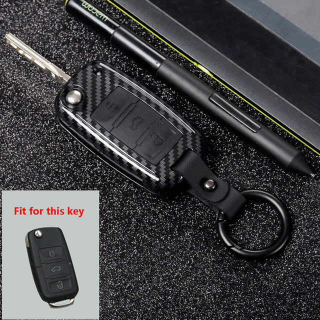 ABS Carbon Fiber Car Remote Key Case For VW Golf Bora Jetta Polo Golf Passat For Skoda Octavia A5 Fabia For Seat Ibiza L